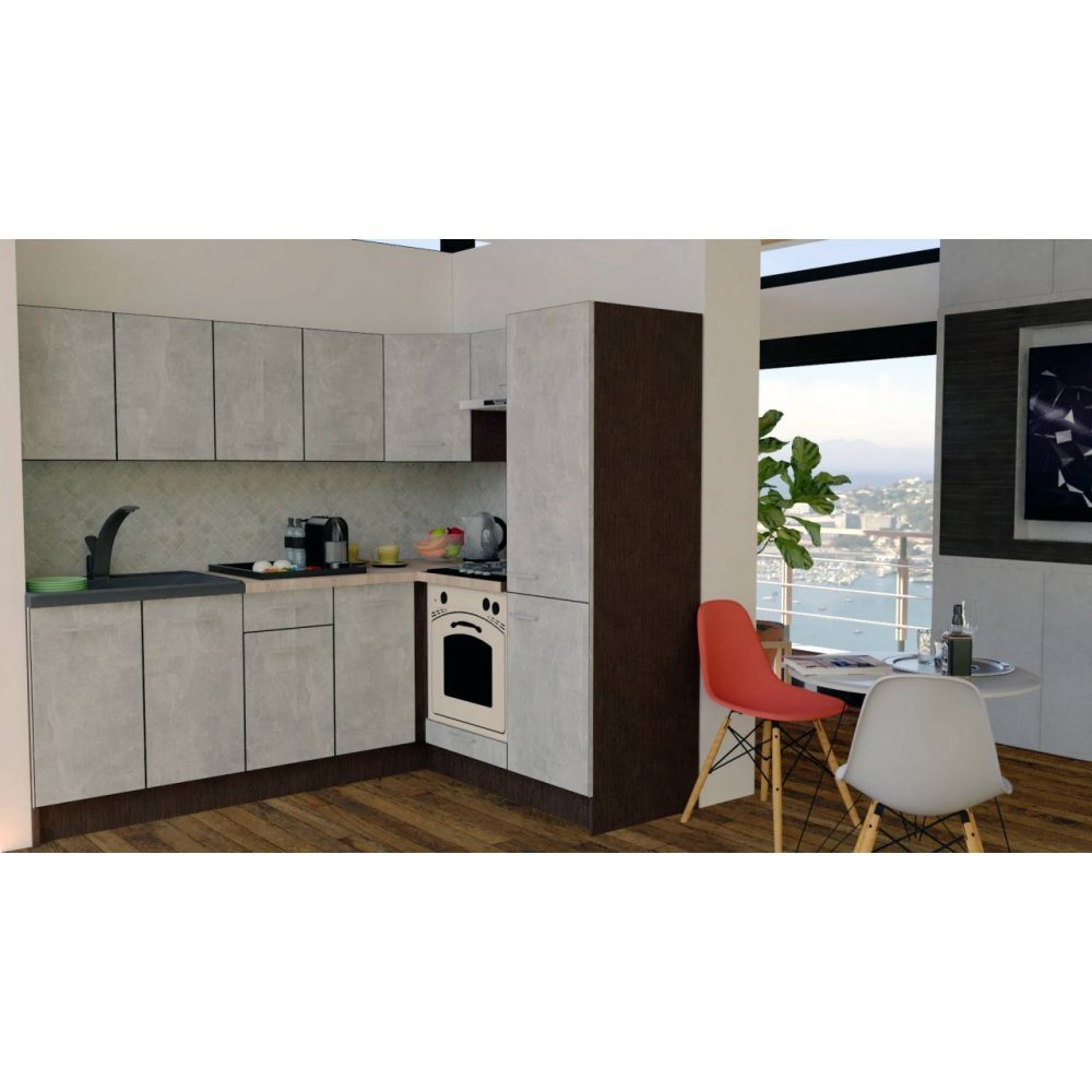 Bucatarie de Colt GENA NEW 5 DR. 170-220, Cu Corp de Cuptor, Wenge / Decor 4298