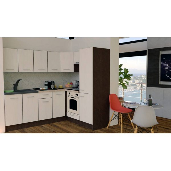 Bucatarie de Colt GENA NEW 5 DR. 170-220, Cu Corp de Cuptor, Wenge / Decor 8508
