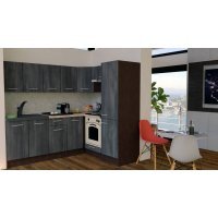 Bucatarie de Colt GENA NEW 5 DR. 170-220, Cu Corp de Cuptor, Wenge / Decor 8509