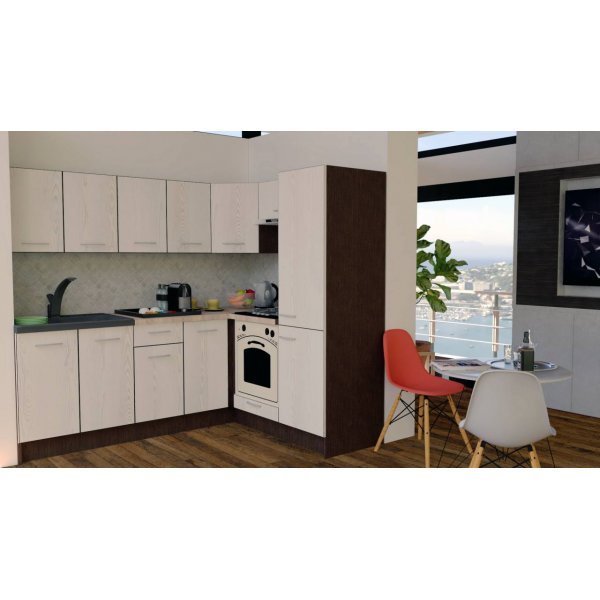 Bucatarie de Colt GENA NEW 5 DR. 170-220, Cu Corp de Cuptor, Wenge / Decor K010