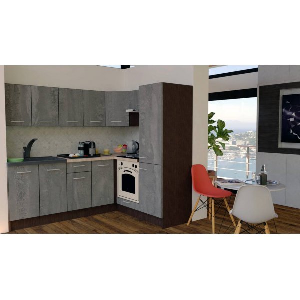 Bucatarie de Colt GENA NEW 5 DR. 170-220, Cu Corp de Cuptor, Wenge / Decor K352