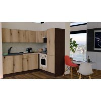 Bucatarie de Colt GENA NEW 5 DR. 170-220, Cu Corp de Cuptor, Wenge / Decor K365