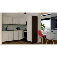 Bucatarie de Colt GENA NEW 6 DR. 170-220, Fara Corp de Cuptor, Wenge / Decor K001