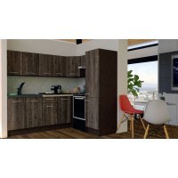Bucatarie de Colt GENA NEW 6 DR. 170-220, Fara Corp de Cuptor, Wenge / Decor 7648