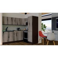 Bucatarie de Colt GENA NEW 6 DR. 170-220, Fara Corp de Cuptor, Wenge / Decor K366
