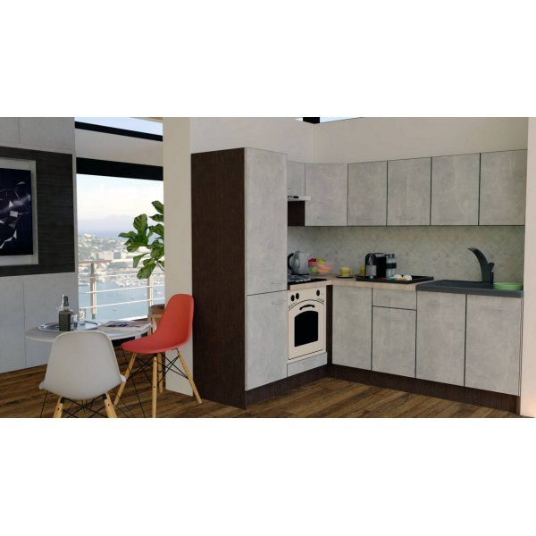 Bucatarie de Colt GENA NEW 5 ST. 170-220, Cu Corp de Cuptor, Wenge / Decor 4298
