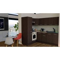 Bucatarie de Colt GENA NEW 5 ST. 170-220, Cu Corp de Cuptor, Wenge / Decor 8548