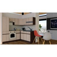Bucatarie de Colt GENA NEW 7 DR. 180-210, Cu Corp de Cuptor, Stejar Sonoma