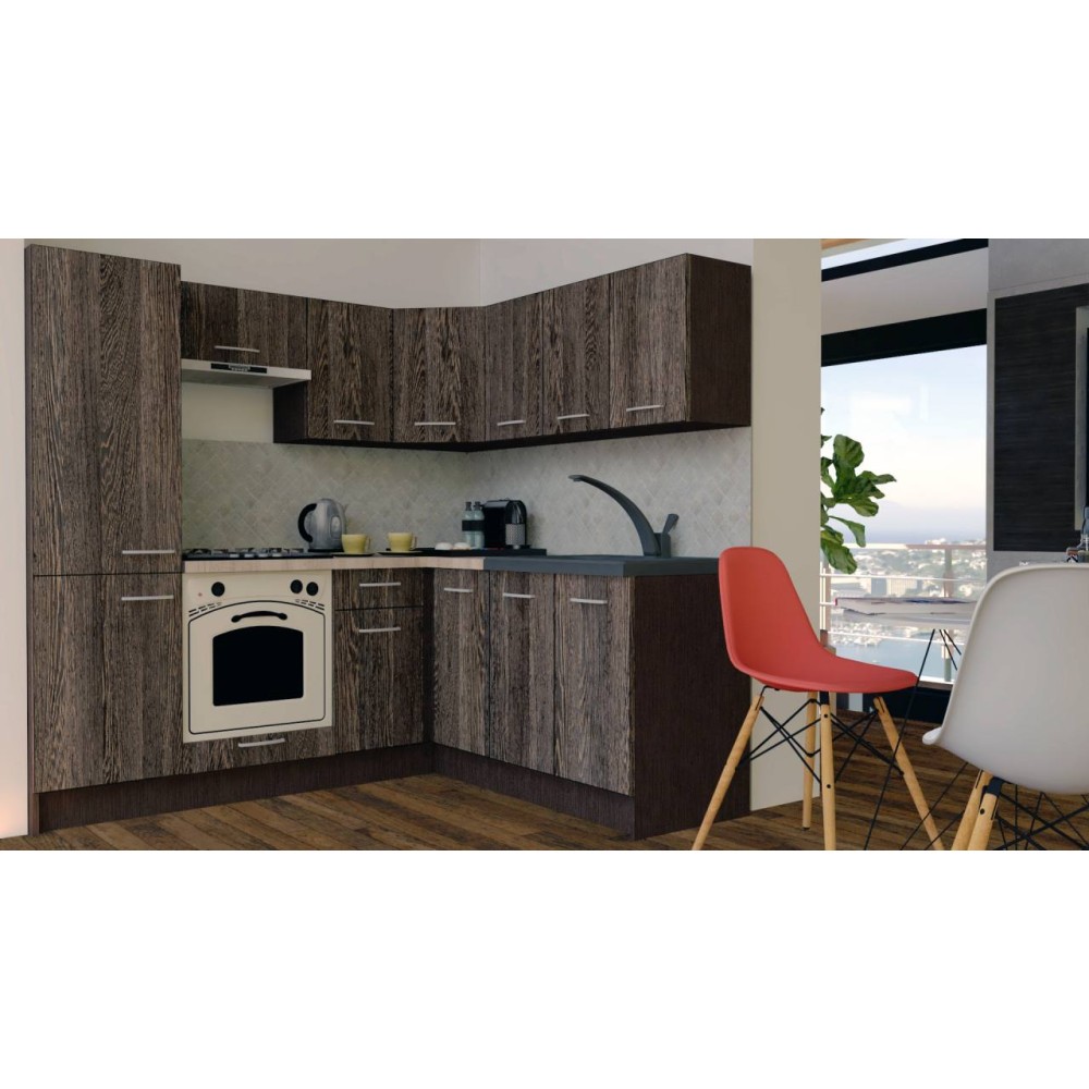 Bucatarie de Colt GENA NEW 7 DR. 180-210, Cu Corp de Cuptor, Wenge / Decor 4299 Bucatarie de Colt GENA NEW 7 DR. 180-210, Cu Corp de Cuptor, Wenge / Decor 4299