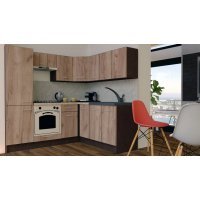 Bucatarie de Colt GENA NEW 7 DR. 180-210, Cu Corp de Cuptor, Wenge / Decor K004