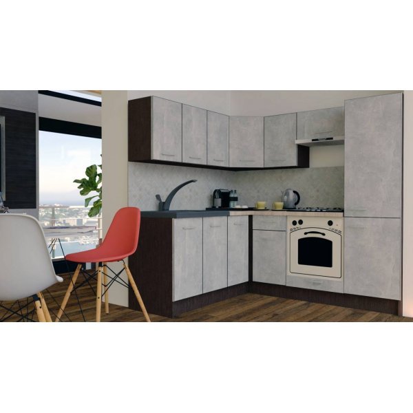 Bucatarie de Colt GENA NEW 7 ST. 180-210, Cu Corp de Cuptor, Wenge / Decor 4298