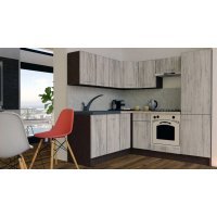 Bucatarie de Colt GENA NEW 7 ST. 180-210, Cu Corp de Cuptor, Wenge / Decor K084