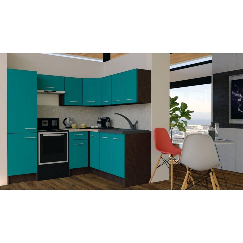 Bucatarie de Colt GENA NEW 8 DR. 180-210, Fara Corp de Cuptor, Wenge / Decor 0245