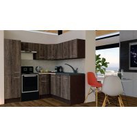 Bucatarie de Colt GENA NEW 8 DR. 180-210, Fara Corp de Cuptor, Wenge / Decor 7648