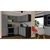 Bucatarie de Colt GENA NEW 8 DR. 180-210, Fara Corp de Cuptor, Wenge / Decor K352