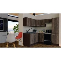 Bucatarie de Colt GENA NEW 8 ST. 180-210, Fara Corp de Cuptor, Wenge / Decor 7648