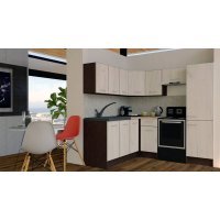 Bucatarie de Colt GENA NEW 8 ST. 180-210, Fara Corp de Cuptor, Wenge / Decor K001