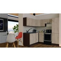 Bucatarie de Colt GENA NEW 8 ST. 180-210, Fara Corp de Cuptor, Wenge / Decor K002