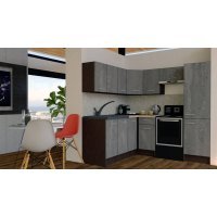 Bucatarie de Colt GENA NEW 8 ST. 180-210, Fara Corp de Cuptor, Wenge / Decor K352