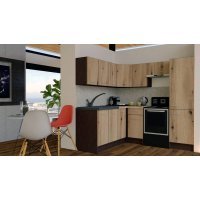 Bucatarie de Colt GENA NEW 8 ST. 180-210, Fara Corp de Cuptor, Wenge / Decor K365