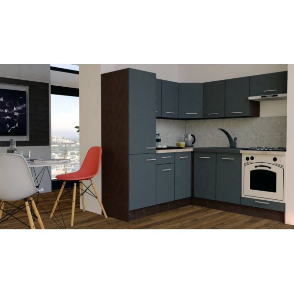 Bucatarie de Colt GENA NEW 9 ST. 190-200, Cu Corp de Cuptor, Wenge / Decor 0164