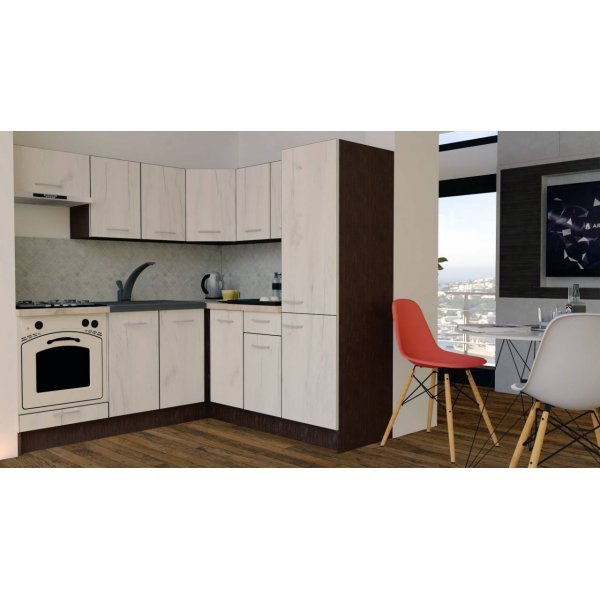 Bucatarie de Colt GENA NEW 9 DR. 190-200, Cu Corp de Cuptor, Wenge / Decor K001