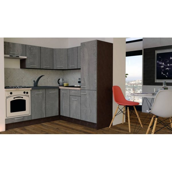 Bucatarie de Colt GENA NEW 9 DR. 190-200, Cu Corp de Cuptor, Wenge / Decor K352