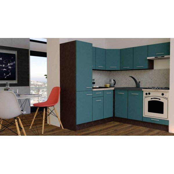 Bucatarie de Colt GENA NEW 9 ST. 190-200, Cu Corp de Cuptor, Wenge / Decor 0244