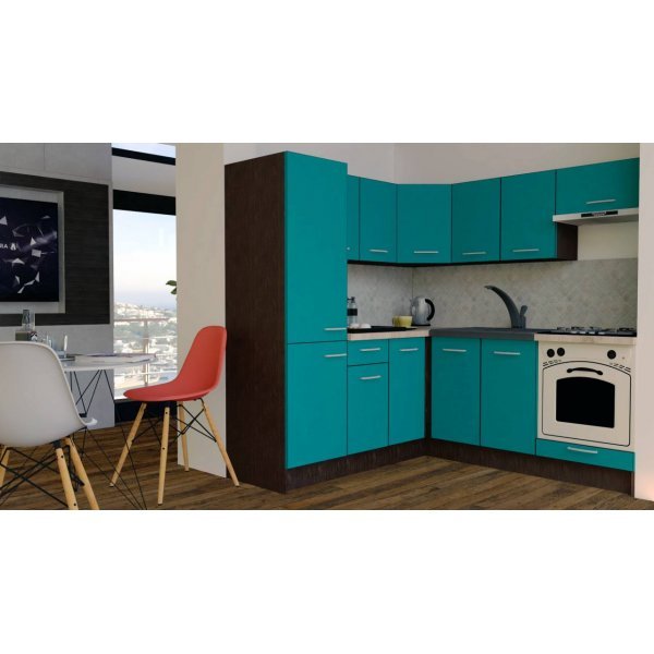Bucatarie de Colt GENA NEW 9 ST. 190-200, Cu Corp de Cuptor, Wenge / Decor 0245