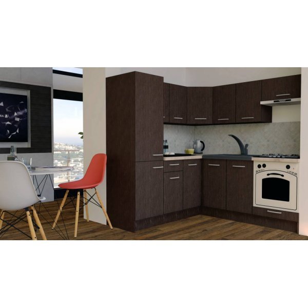 Bucatarie de Colt GENA NEW 9 ST. 190-200, Cu Corp de Cuptor, Wenge / Decor 8548