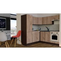 Bucatarie de Colt GENA NEW 9 ST. 190-200, Cu Corp de Cuptor, Wenge / Decor K004