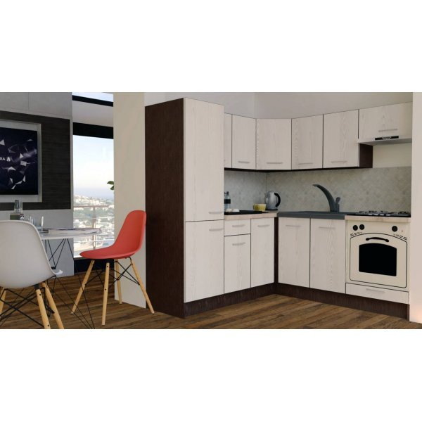 Bucatarie de Colt GENA NEW 9 ST. 190-200, Cu Corp de Cuptor, Wenge / Decor K010