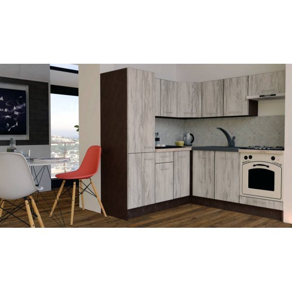 Bucatarie de Colt GENA NEW 9 ST. 190-200, Cu Corp de Cuptor, Wenge / Decor K084