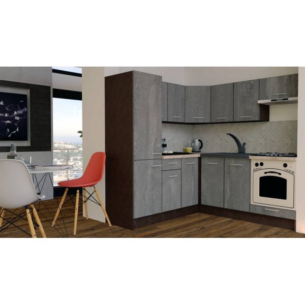 Bucatarie de Colt GENA NEW 9 ST. 190-200, Cu Corp de Cuptor, Wenge / Decor K352