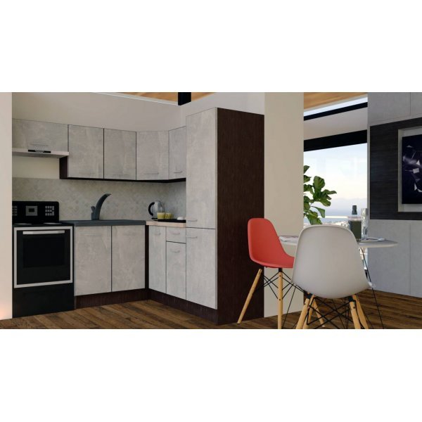 Bucatarie de Colt GENA NEW 10 DR. 190-200, Fara Corp de Cuptor, Wenge / Decor 4298