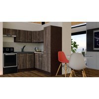 Bucatarie de Colt GENA NEW 10 DR. 190-200, Fara Corp de Cuptor, Wenge / Decor 7648