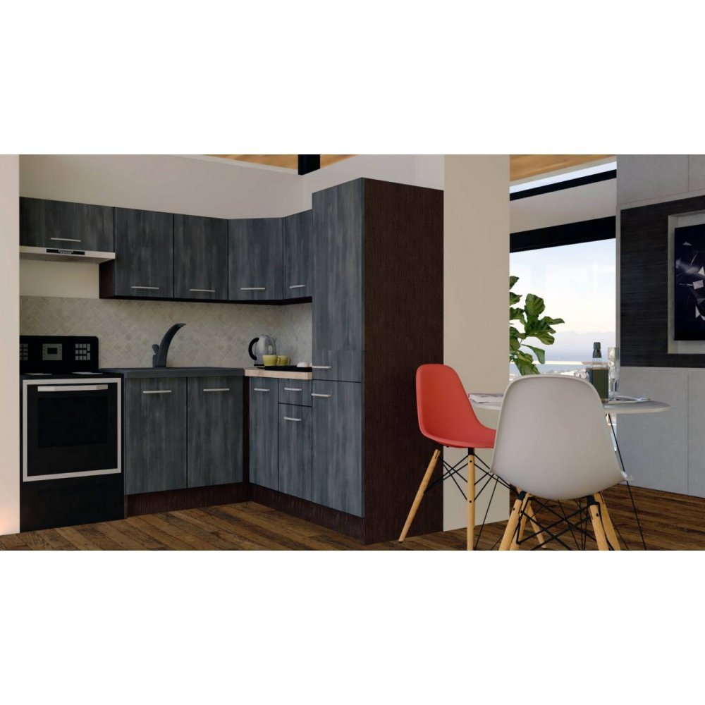 Bucatarie de Colt GENA NEW 10 DR. 190-200, Fara Corp de Cuptor, Wenge / Decor 8509