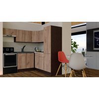 Bucatarie de Colt GENA NEW 10 DR. 190-200, Fara Corp de Cuptor, Wenge / Decor K004