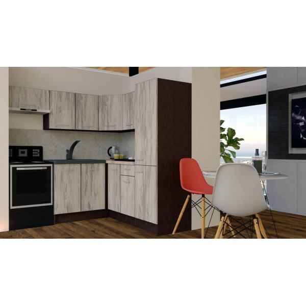 Bucatarie de Colt GENA NEW 10 DR. 190-200, Fara Corp de Cuptor, Wenge / Decor K084