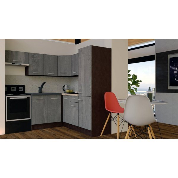Bucatarie de Colt GENA NEW 10 DR. 190-200, Fara Corp de Cuptor, Wenge / Decor K352