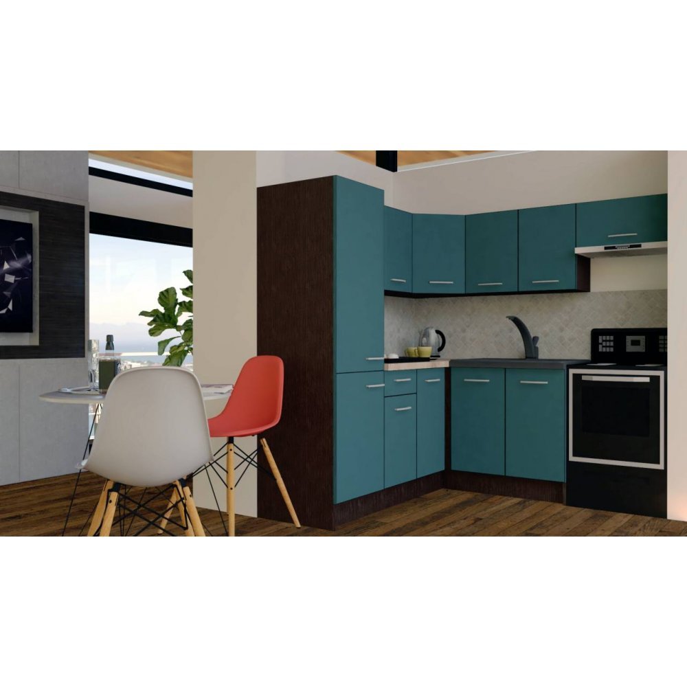 Bucatarie de Colt GENA NEW 10 ST. 190-200, Fara Corp de Cuptor, Wenge / Decor 0244