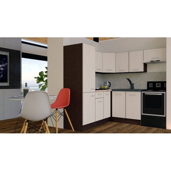Bucatarie de Colt GENA NEW 10 ST. 190-200, Fara Corp de Cuptor, Wenge / Decor 8508