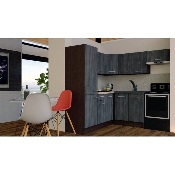 Bucatarie de Colt GENA NEW 10 ST. 190-200, Fara Corp de Cuptor, Wenge / Decor 8509