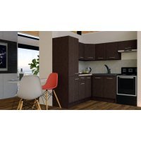 Bucatarie de Colt GENA NEW 10 ST. 190-200, Fara Corp de Cuptor, Wenge / Decor 8548