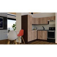 Bucatarie de Colt GENA NEW 10 ST. 190-200, Fara Corp de Cuptor, Wenge / Decor K004