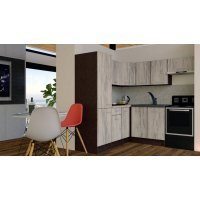 Bucatarie de Colt GENA NEW 10 ST. 190-200, Fara Corp de Cuptor, Wenge / Decor K084