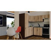 Bucatarie de Colt GENA NEW 10 ST. 190-200, Fara Corp de Cuptor, Wenge / Decor K365