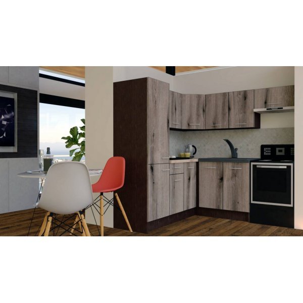 Bucatarie de Colt GENA NEW 10 ST. 190-200, Fara Corp de Cuptor, Wenge / Decor K366