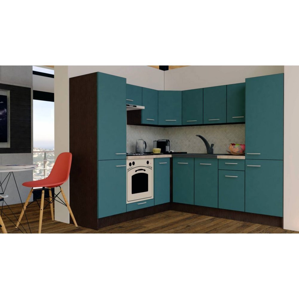 Bucatarie de Colt GENA NEW 11 ST. 210-230, Cu Corp de Cuptor, Wenge / Decor 0244