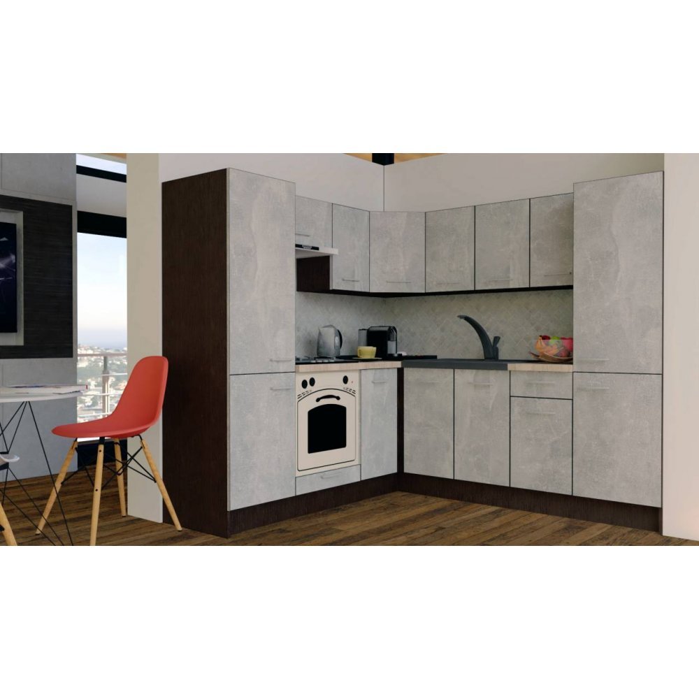Bucatarie de Colt GENA NEW 11 ST. 210-230, Cu Corp de Cuptor, Wenge / Decor 4298